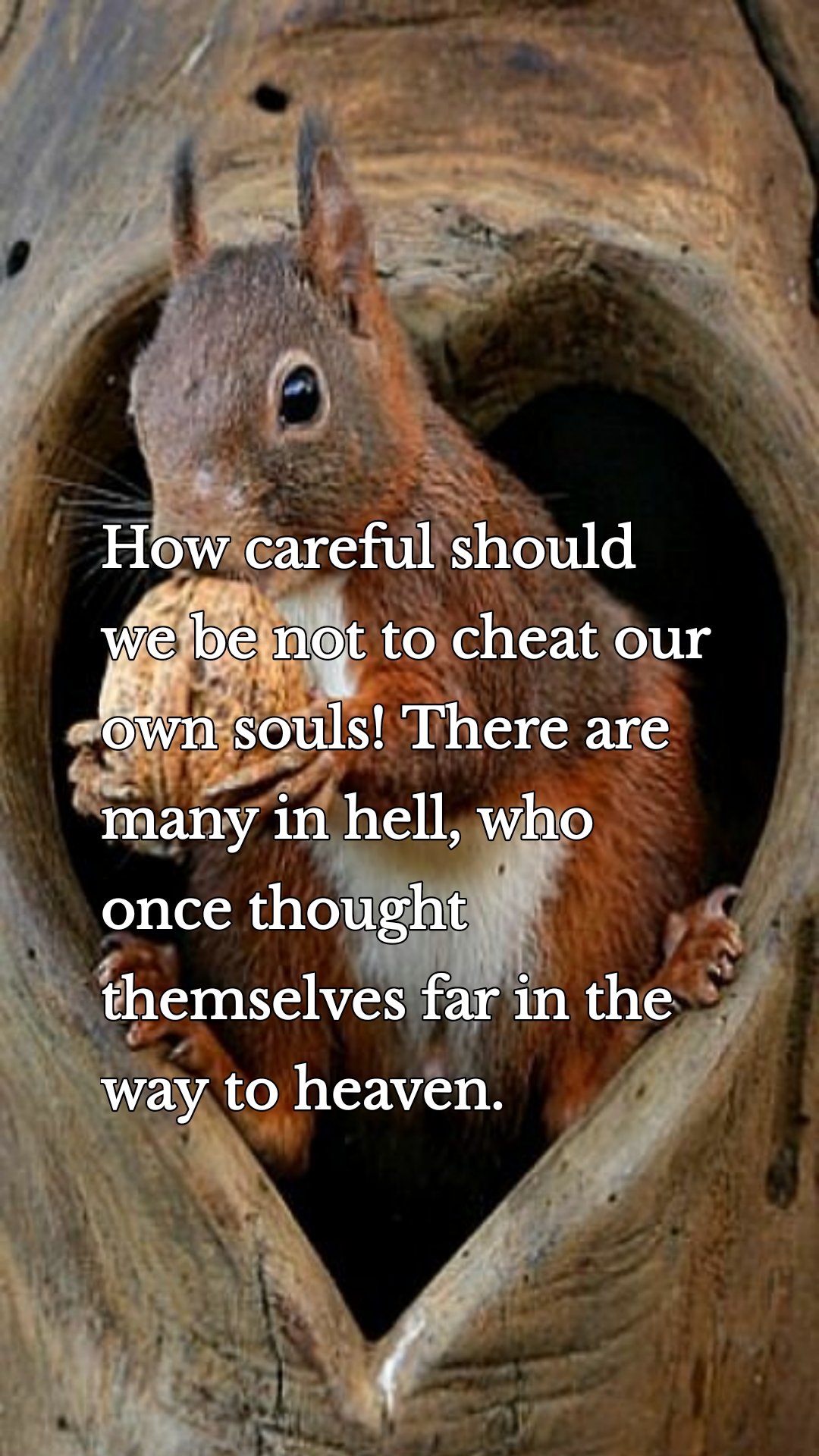 How careful should we be not to cheat our own souls! There are many in hell, who once thought themselves far in the way to heaven.

