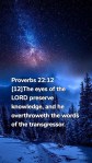 Proverbs 22:12 [12]The eyes of the LORD preserve knowledge, and he overthroweth the words of the transgressor.