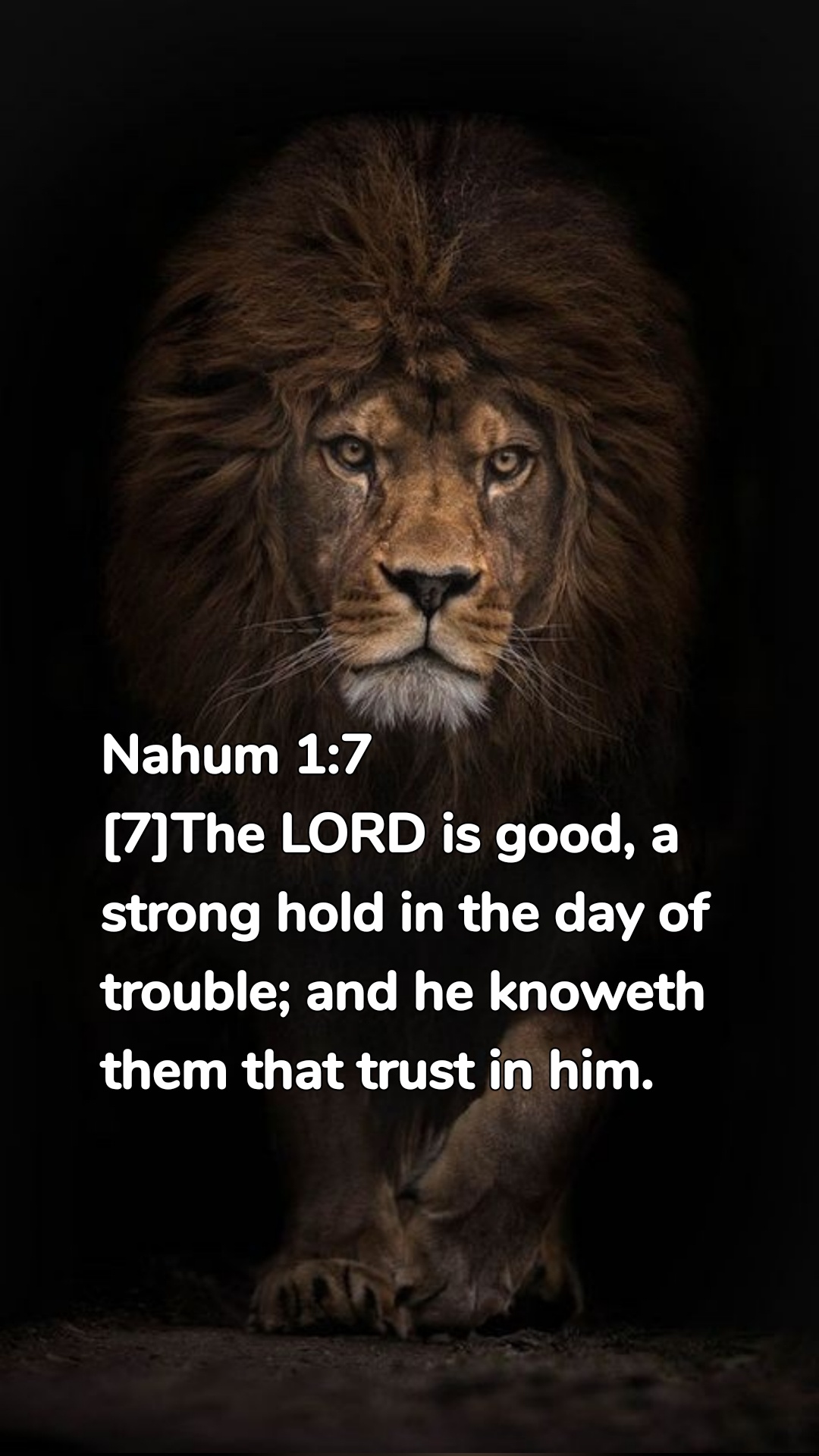Nahum 1:7
[7]The LORD is good, a strong hold in the day of trouble; and he knoweth them that trust in him.